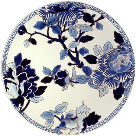 Pivoines Bleues Plate Wall