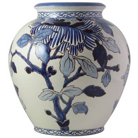 Pivoines Bleues Large Vase