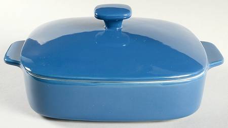 Bistro Blue 2 Quart Square Casserole with Ceramic Lid