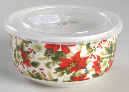 Poinsettia Chintz 5" Storage Ceramic Bowl