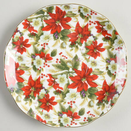 Poinsettia Chintz Saucer