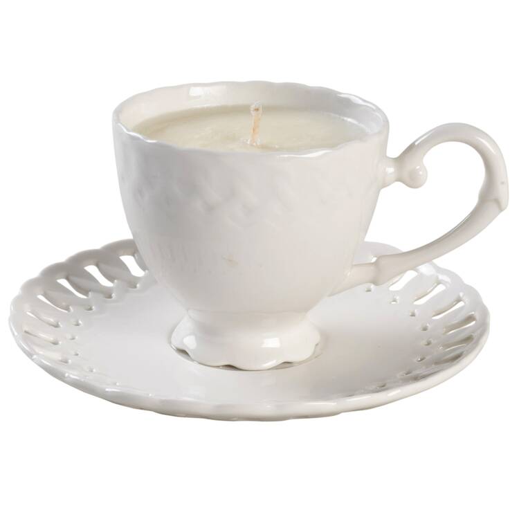 Heirloom Scented Cup & Saucer Candle-Vanilla  HC
