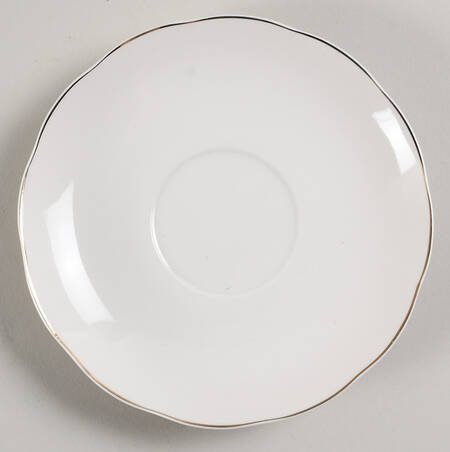 Scallop White (Gold Trim) Saucer for Flat Cup