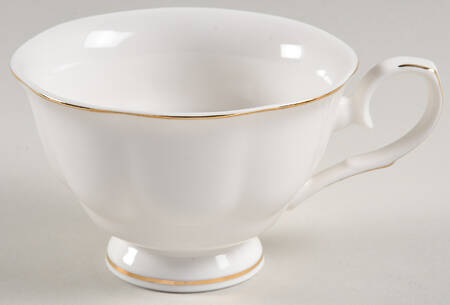 Scallop White (Gold Trim) Flat Cup