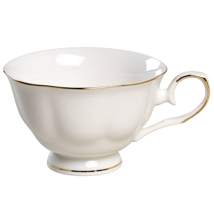 Scallop White (Gold Trim) Footed Cup