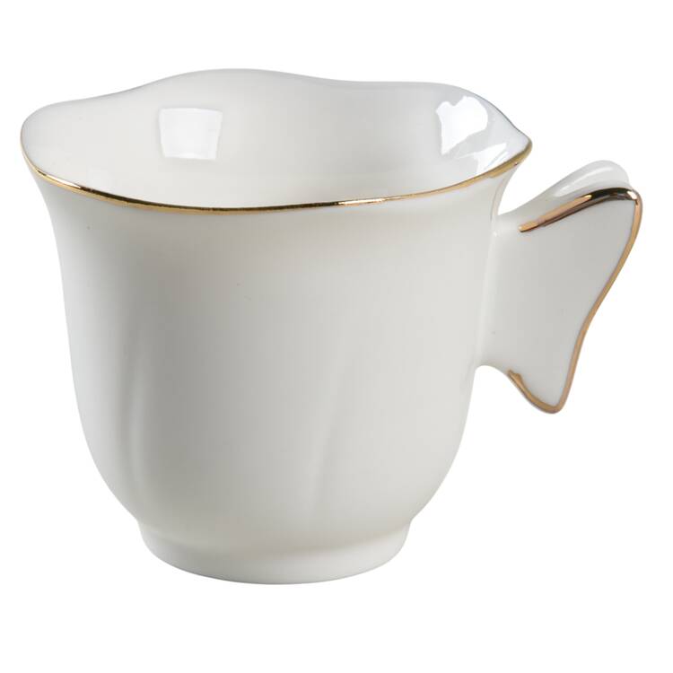 Scallop White (Gold Trim) Flat Demitasse Cup