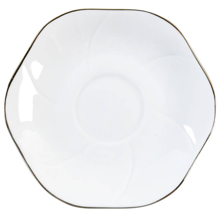 Scallop White (Gold Trim) Saucer for Demitasse Cup