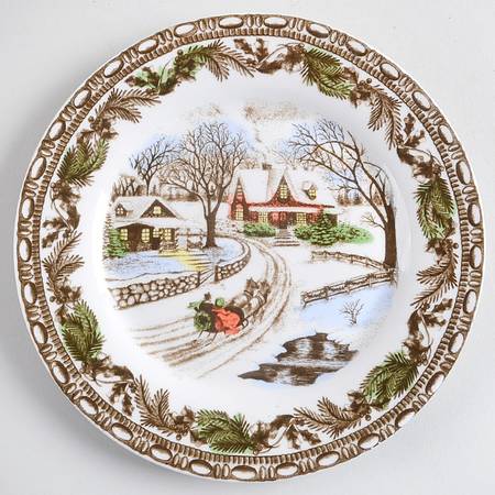 Christmas Toile Salad Plate