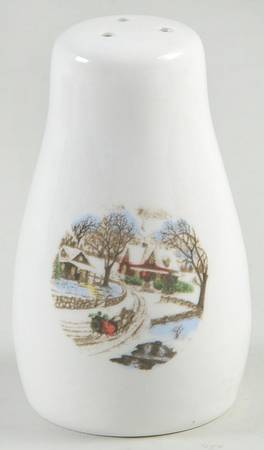 Christmas Toile Pepper Shaker