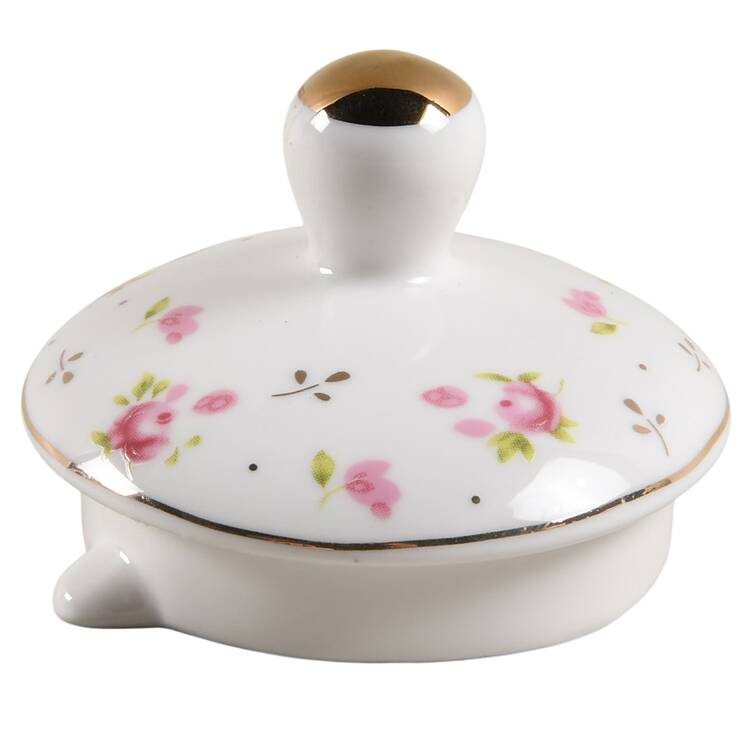 Pink Rose Teapot Lid for Individual Teapot with Cup