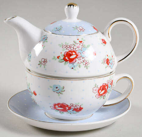 Katie Rose Tea for 1(Stacking Teapot & Oversize Cup & Saucer)