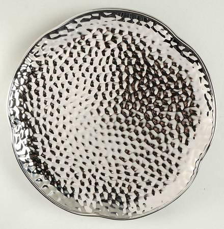 Silver Hammered Salad Plate