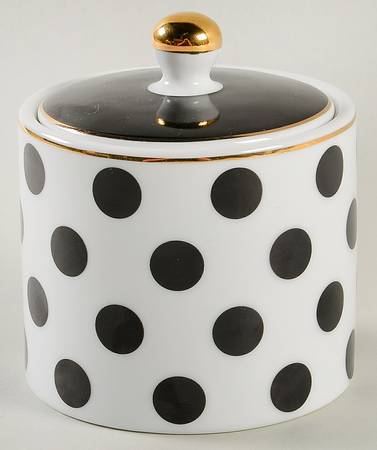 Big Black Dots Sugar Bowl & Lid