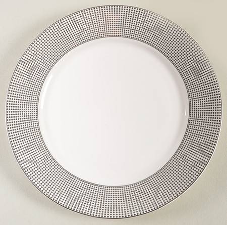 Grey Pin Dots Salad Plate