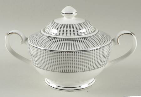 Grey Pin Dots Sugar Bowl & Lid