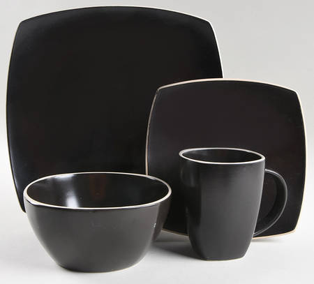 Soho Lounge Matte Black 4 Piece Place Setting