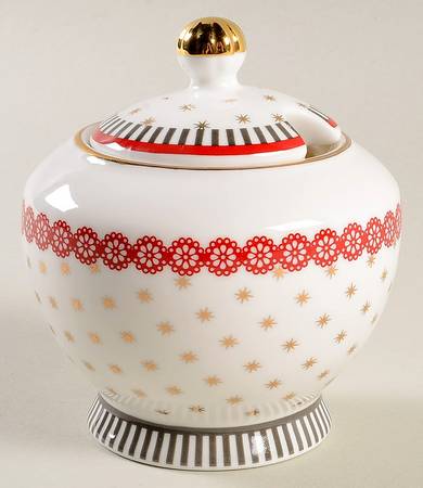 Red Nordic Sugar Bowl & Lid