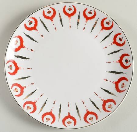 Red Ikat Salad Plate
