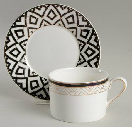 Black Morocco Flat Cup & Saucer Set
