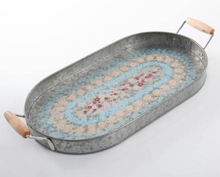 Hollydale Metal Oval Tray
