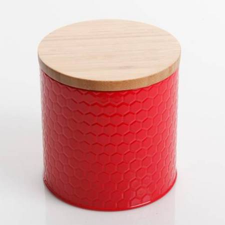 Hollydale Small Metal Canister & Wood Lid
