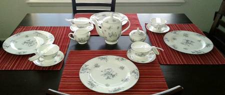 Grey Rose Flat Cup & Saucer Set