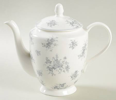 Grey Rose Teapot & Lid