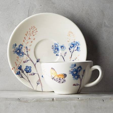 Azur Flat Cup & Saucer Set