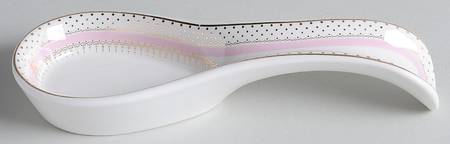 Pin Dots Pink Spoon Rest/Holder (Holds 1 Spoon)
