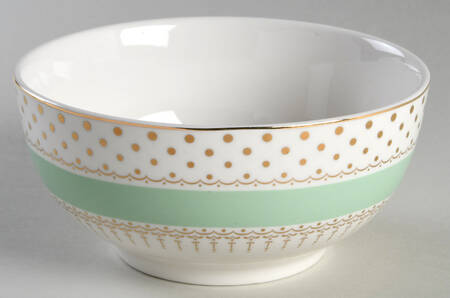 Pin Dots Mint Green Soup/Cereal Bowl by Grace's Teaware