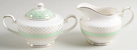 Pin Dots Mint Green Creamer & Sugar with Lid (Box Set)