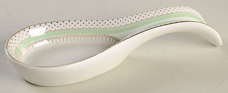 Pin Dots Mint Green Spoon Rest/Holder (Holds 1 Spoon)
