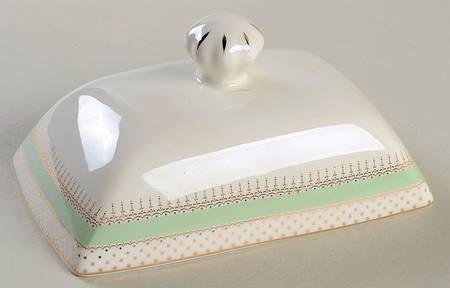 Pin Dots Mint Green Lid for 1/4 Lb Butter