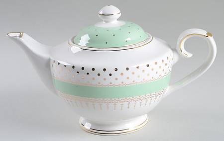 Pin Dots Mint Green Teapot & Lid