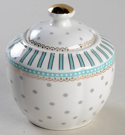 Josephine Aqua Sugar Bowl & Lid