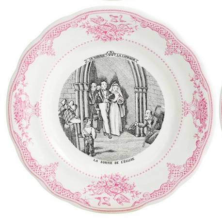 Mariage a la Campagne Rose Dessert/Pie Plate