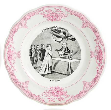 Mariage a la Campagne Rose Dessert/Pie Plate