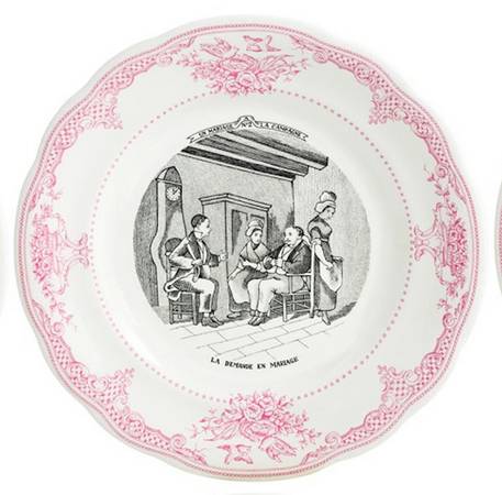 Mariage a la Campagne Rose Dessert/Pie Plate