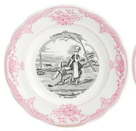 Mariage a la Campagne Rose Dessert/Pie Plate