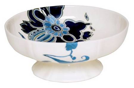 Indigo Large Footed Fruit Bowl
