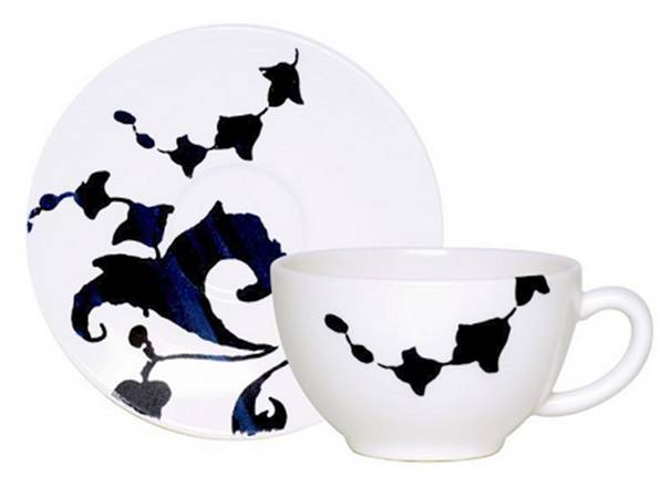 Indigo Flat Cup & Saucer Set