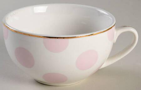 Polka Dots Pink Flat Cup
