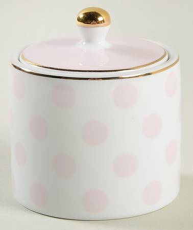 Polka Dots Pink Sugar Bowl & Lid