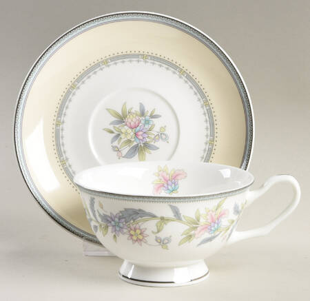 Lotus Garden Footed Cup & Saucer Set