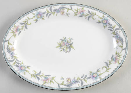 Lotus Garden 13" Oval Serving Platter