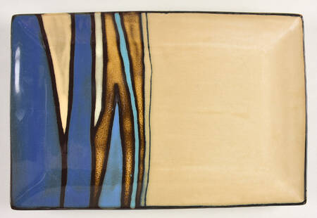Matrice Blue 13" Rectangular Serving Platter