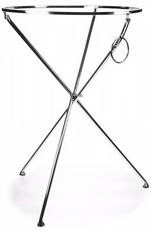 White on White Enamelware Collapsible Table Stand for 20" Round Tray