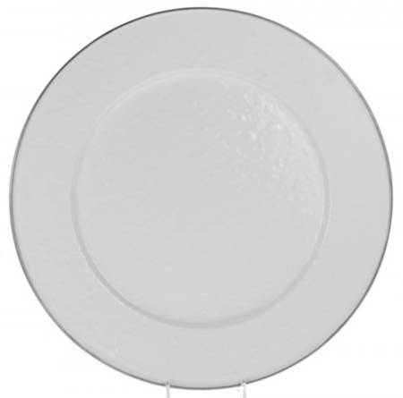 White on White Enamelware Service Plate (Charger)