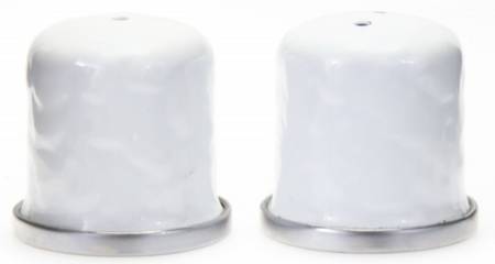 White on White Enamelware Salt & Pepper Set