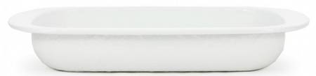 White on White Enamelware 12" Rectangular Baker